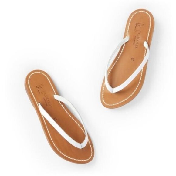 K JACQUES St Tropez Venise Flip-Flops in White Leather, Size 36 EU - Picture 8 of 8